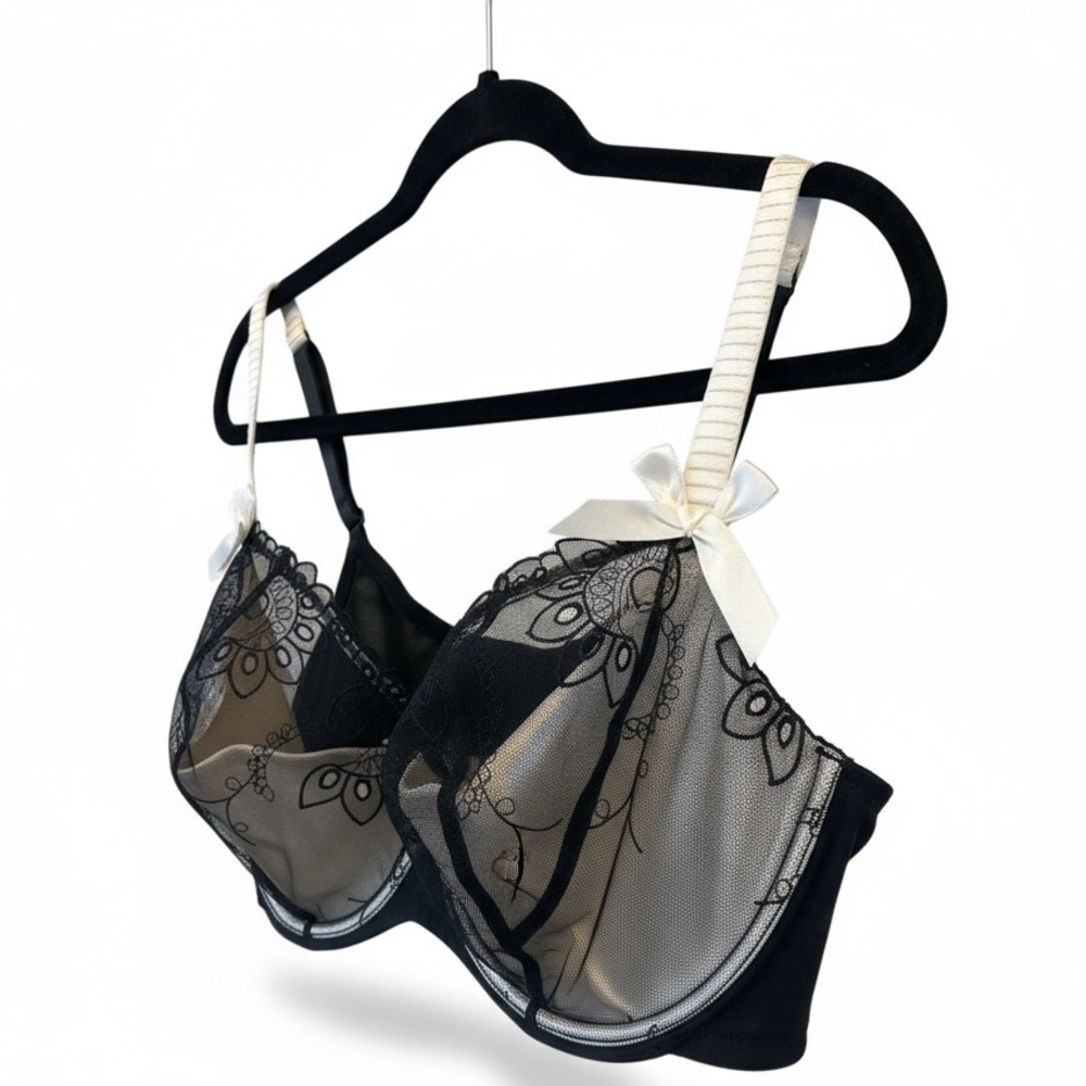 Cacique 44DD Balconette Bra – Sexy Sheer Underwire Support - Picture 3 of 7